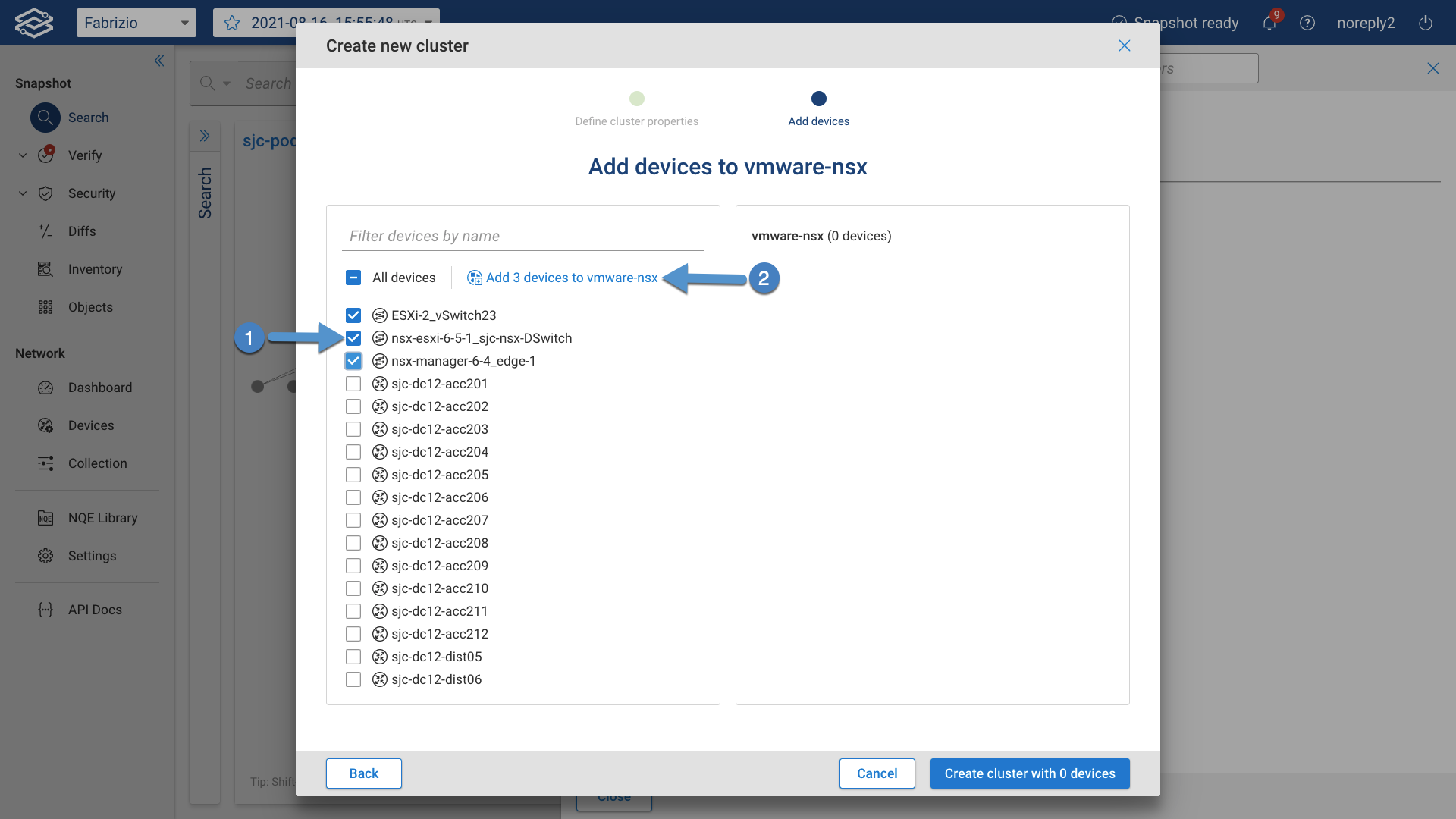 Add devices to Cluster