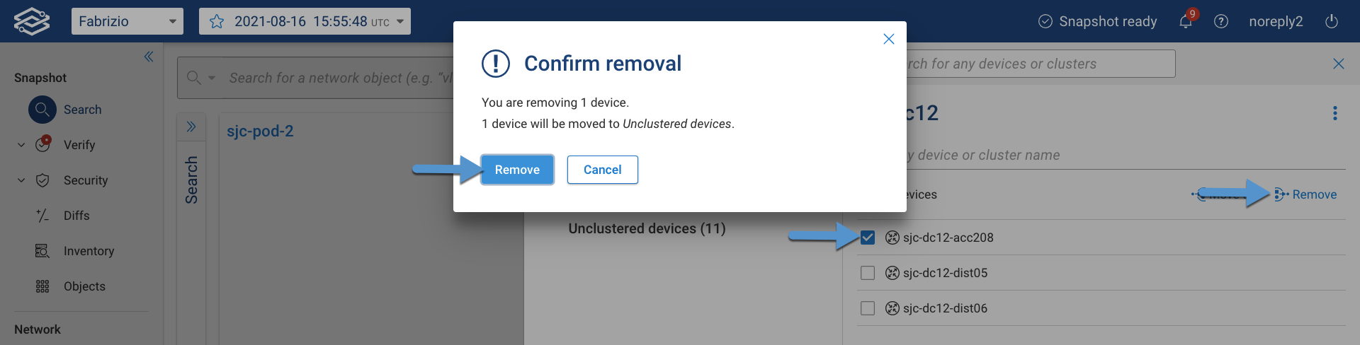 Remove Clusters or Devices