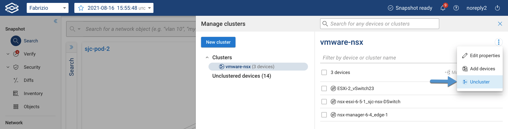 Uncluster devices