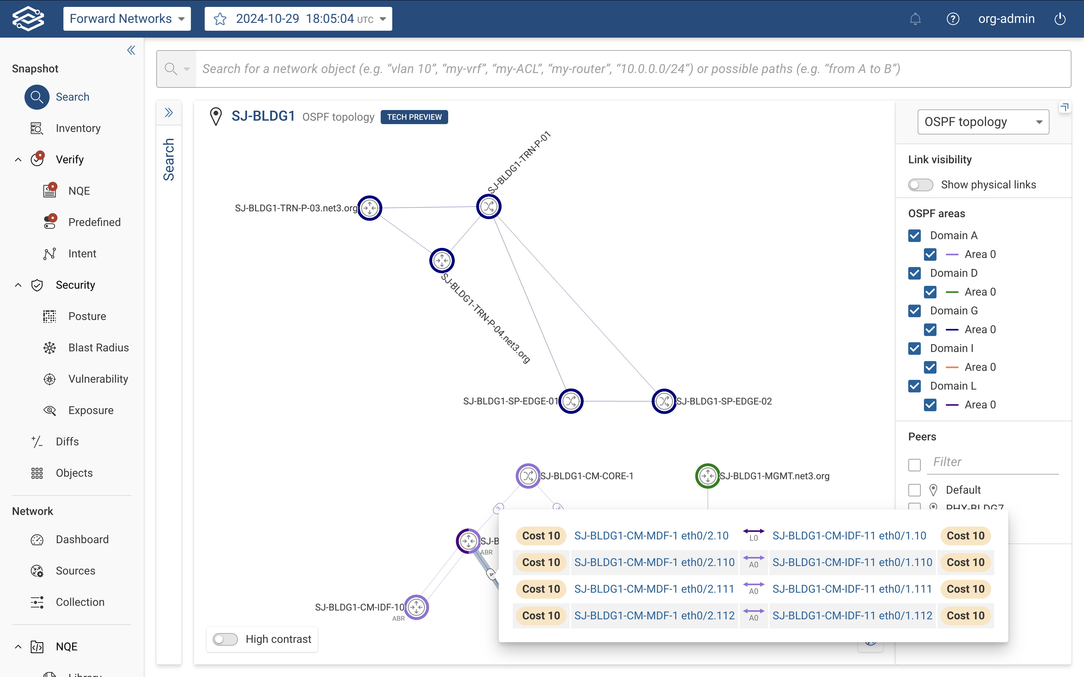 OSPF topology link details