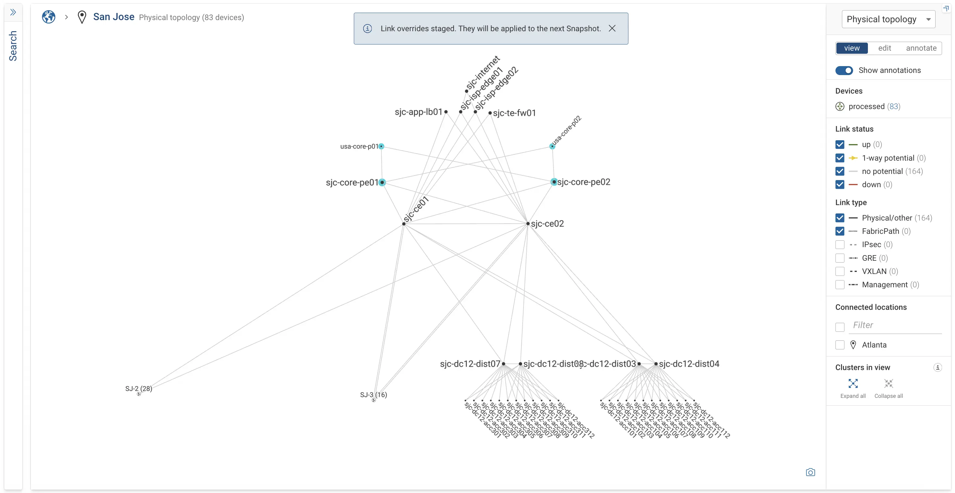 Staged link overrides