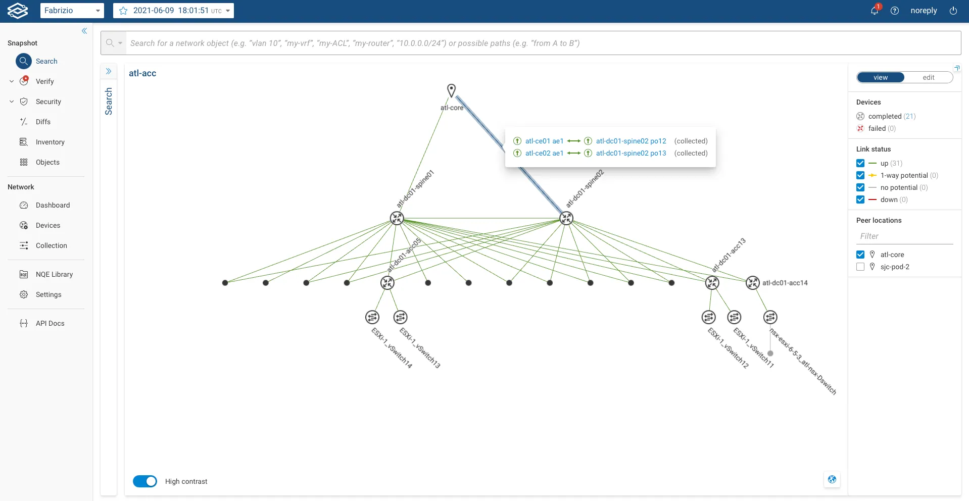Topology Map Peer Location Links