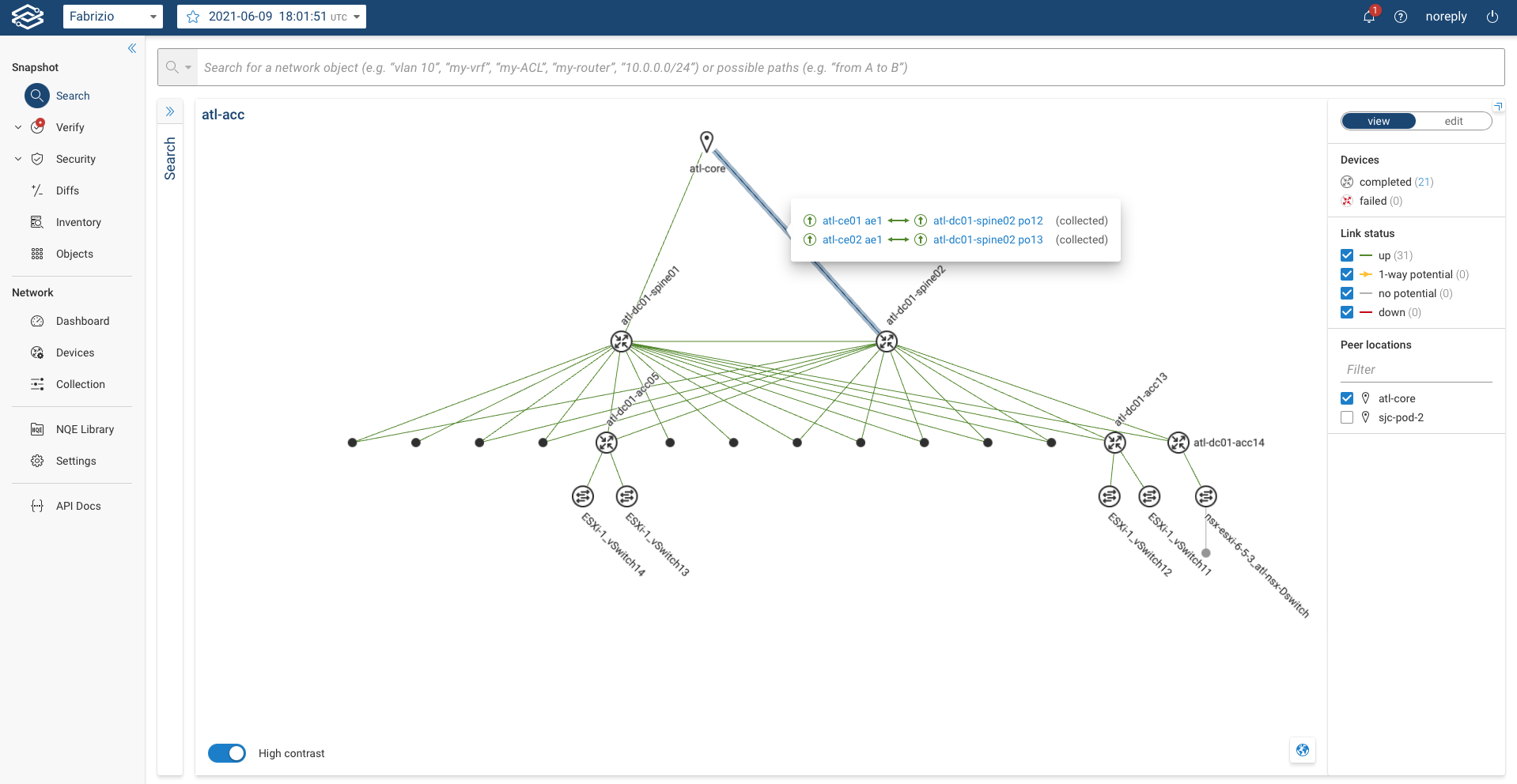 Topology Map Peer Location Links