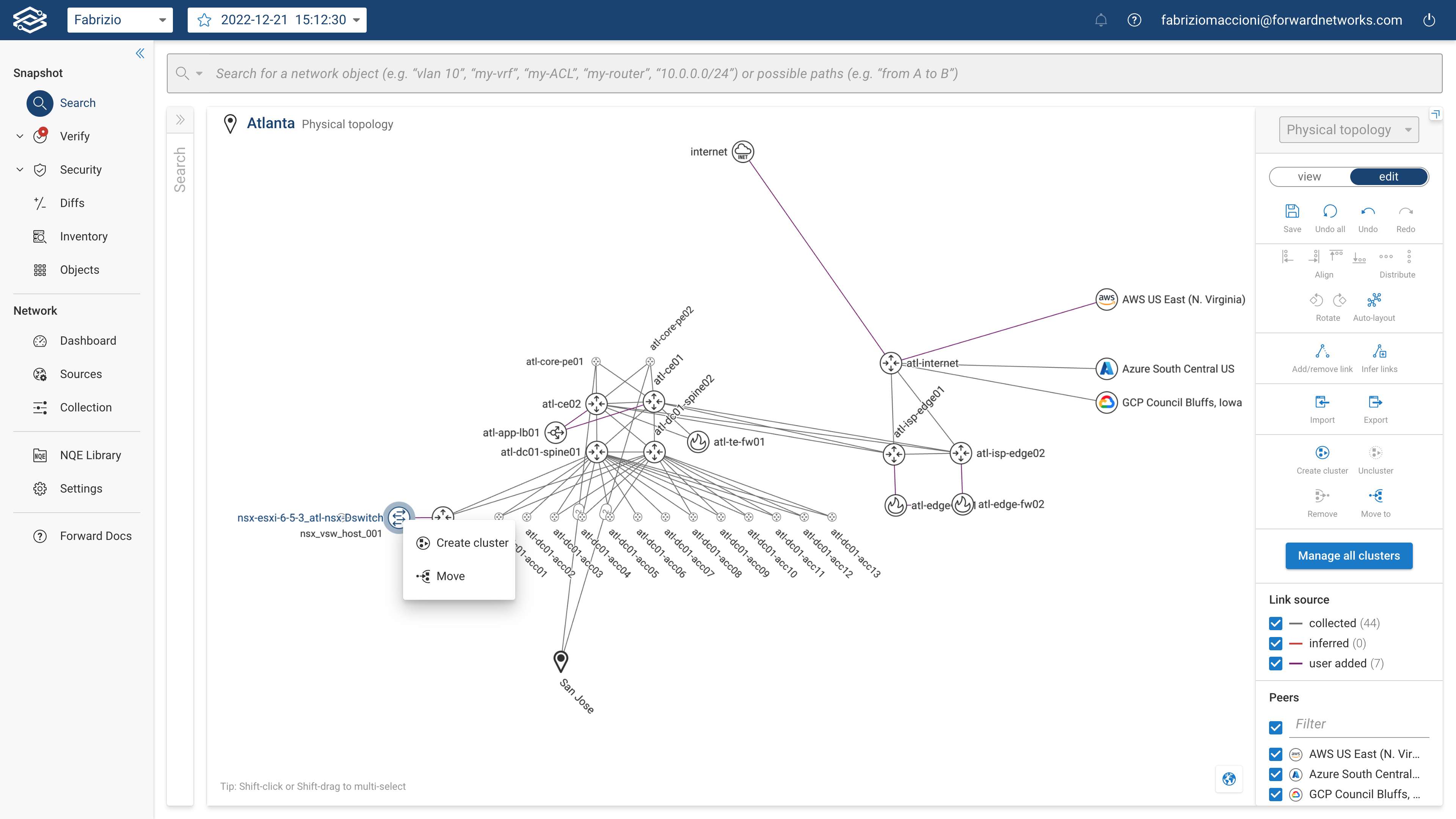 Topology Map Edit options