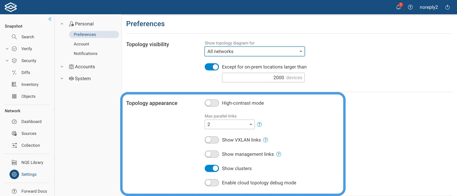 Topology Appearance Settings