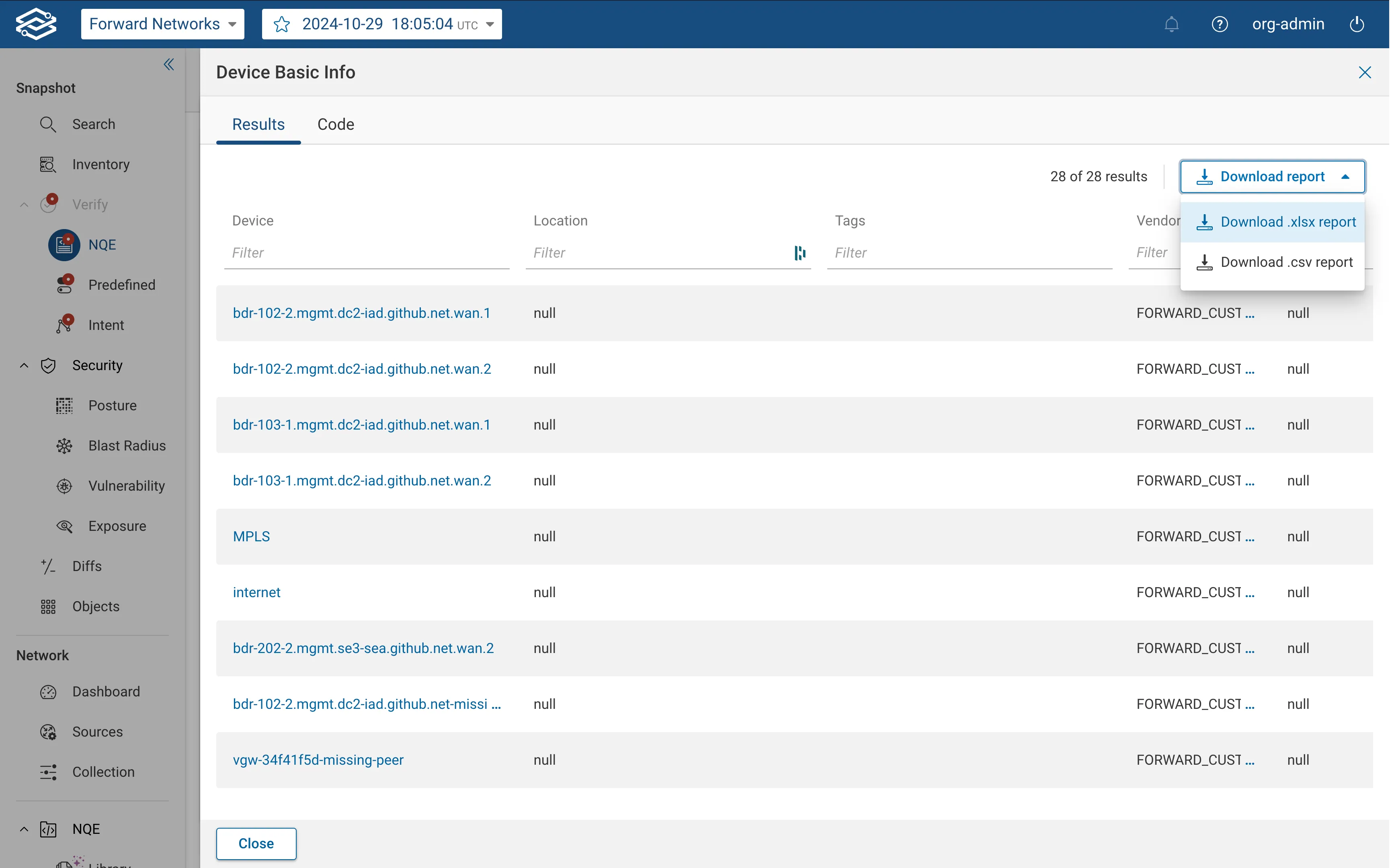 NQE Verification Download Report