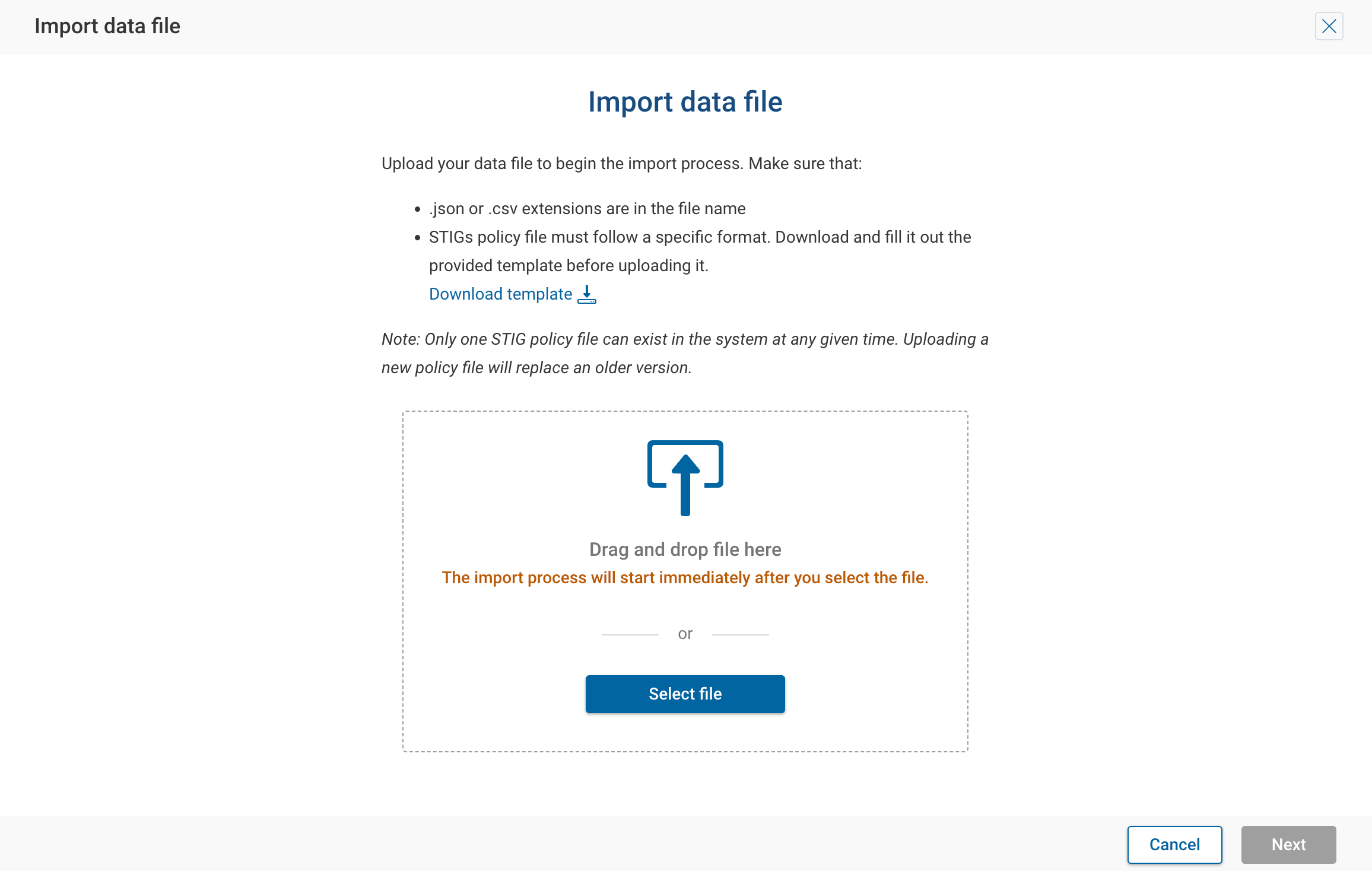 Download STIG template