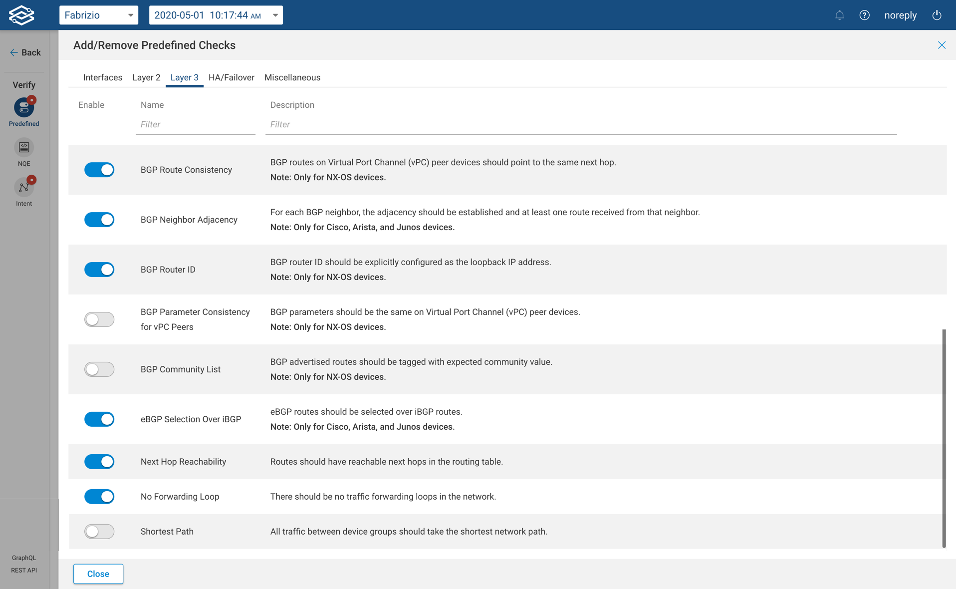 L3 Predefined Checks