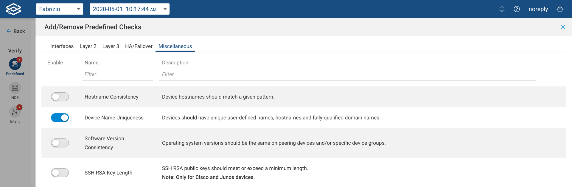 Misc Predefined Checks
