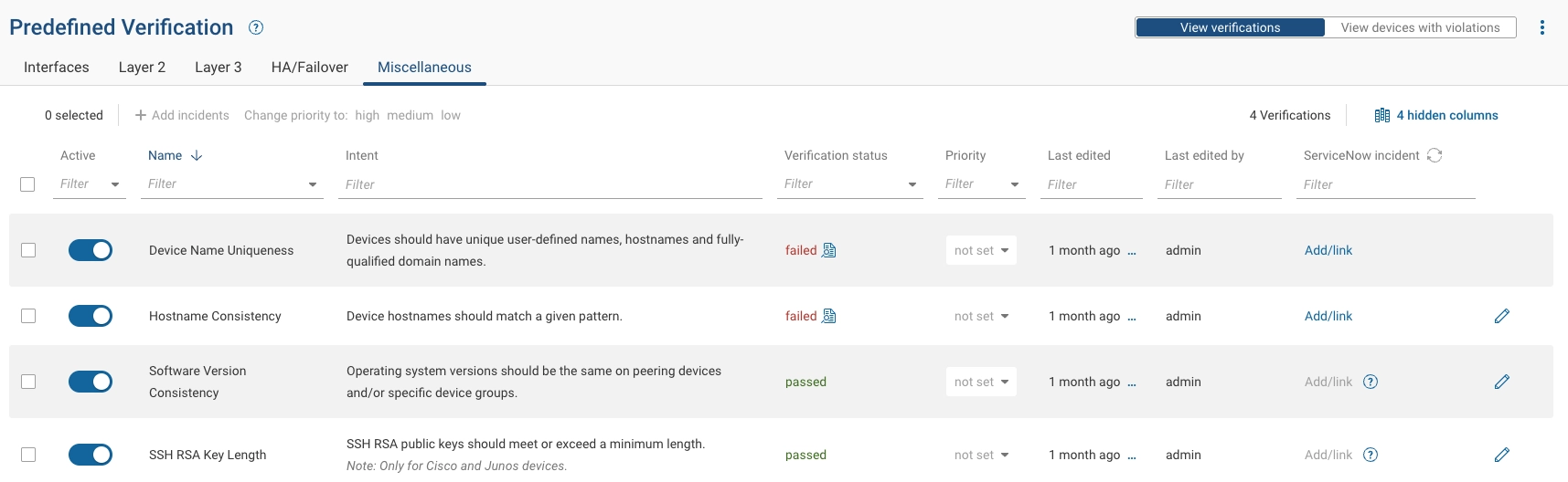 Misc Predefined Checks