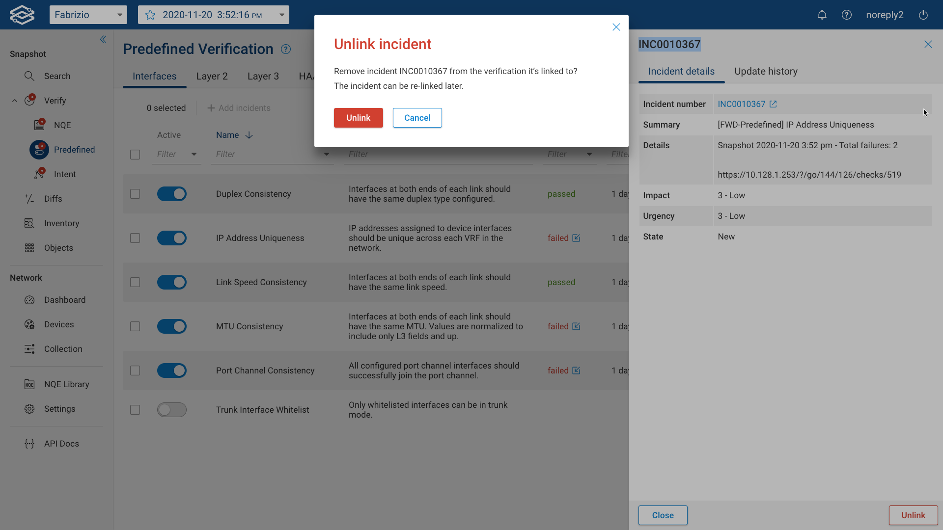 ServiceNow Incident Unlink