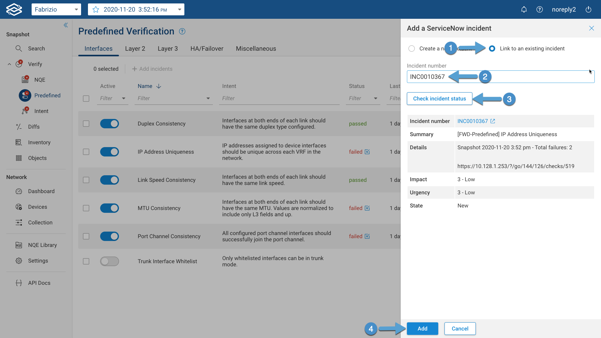 Link ServiceNow Incident