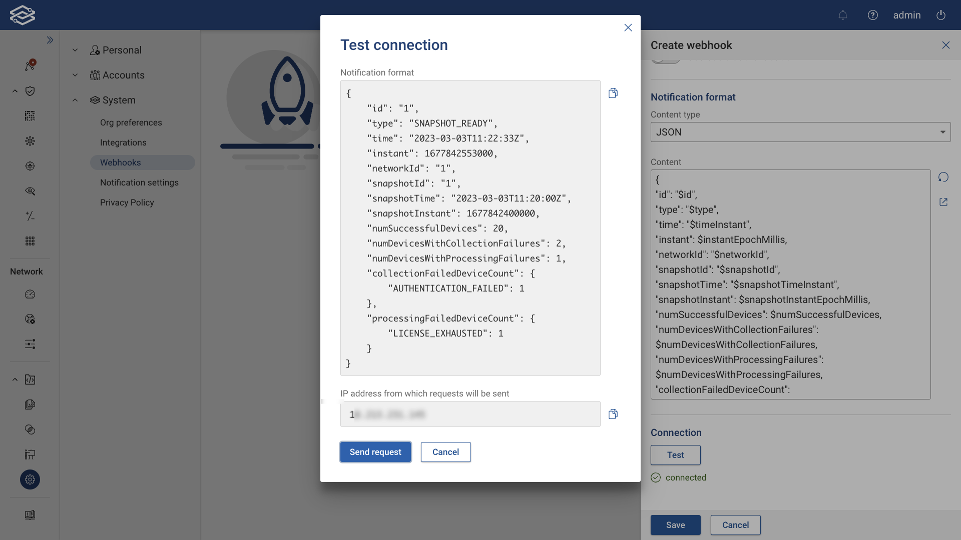 Webhooks Connection Test