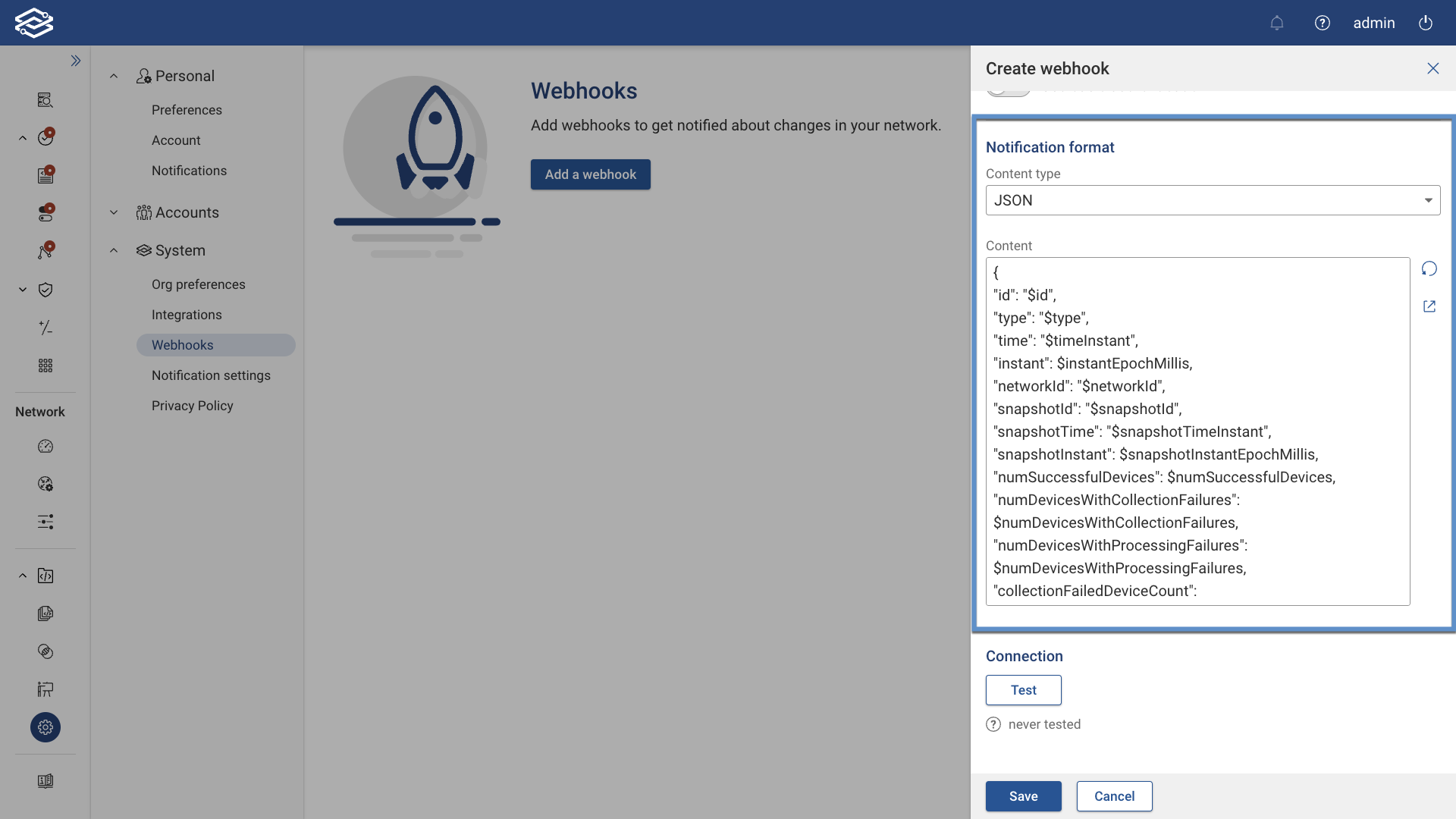 Webhooks Notification Format
