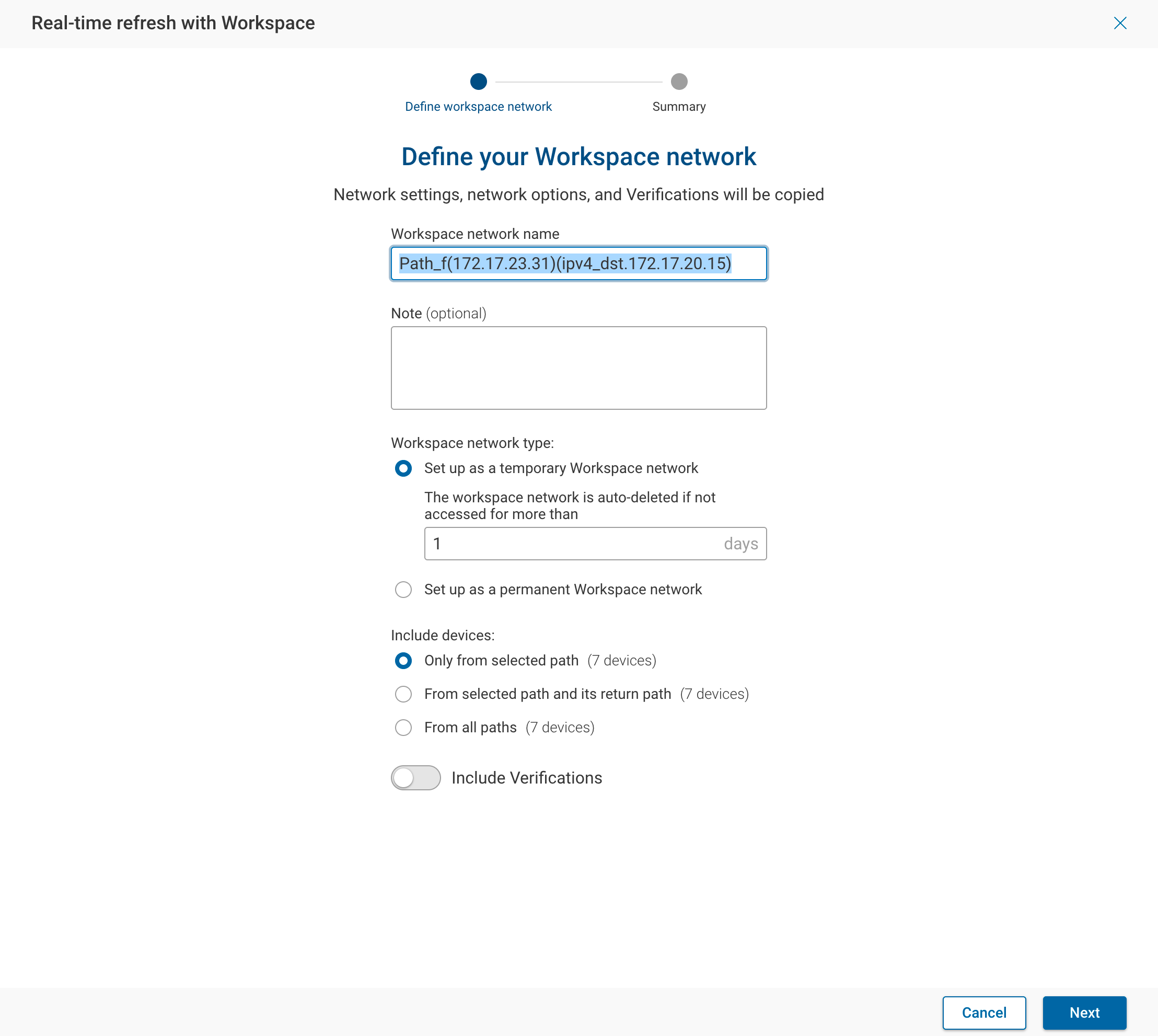 Real-time refresh wizard