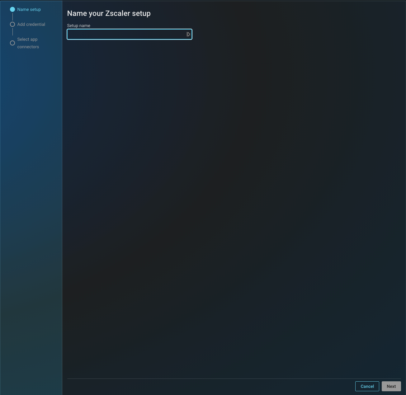 Name your Zscaler setup wizard step