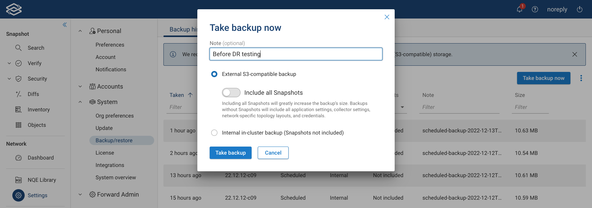 Backup AWS S3 Manual Backup