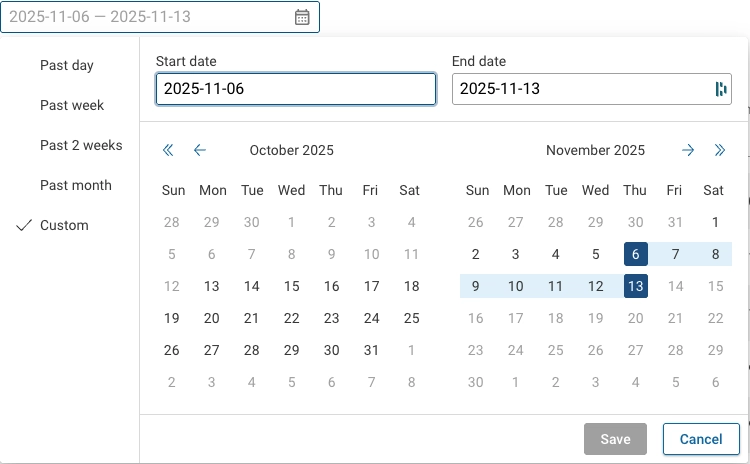 NQE Executions Time Range