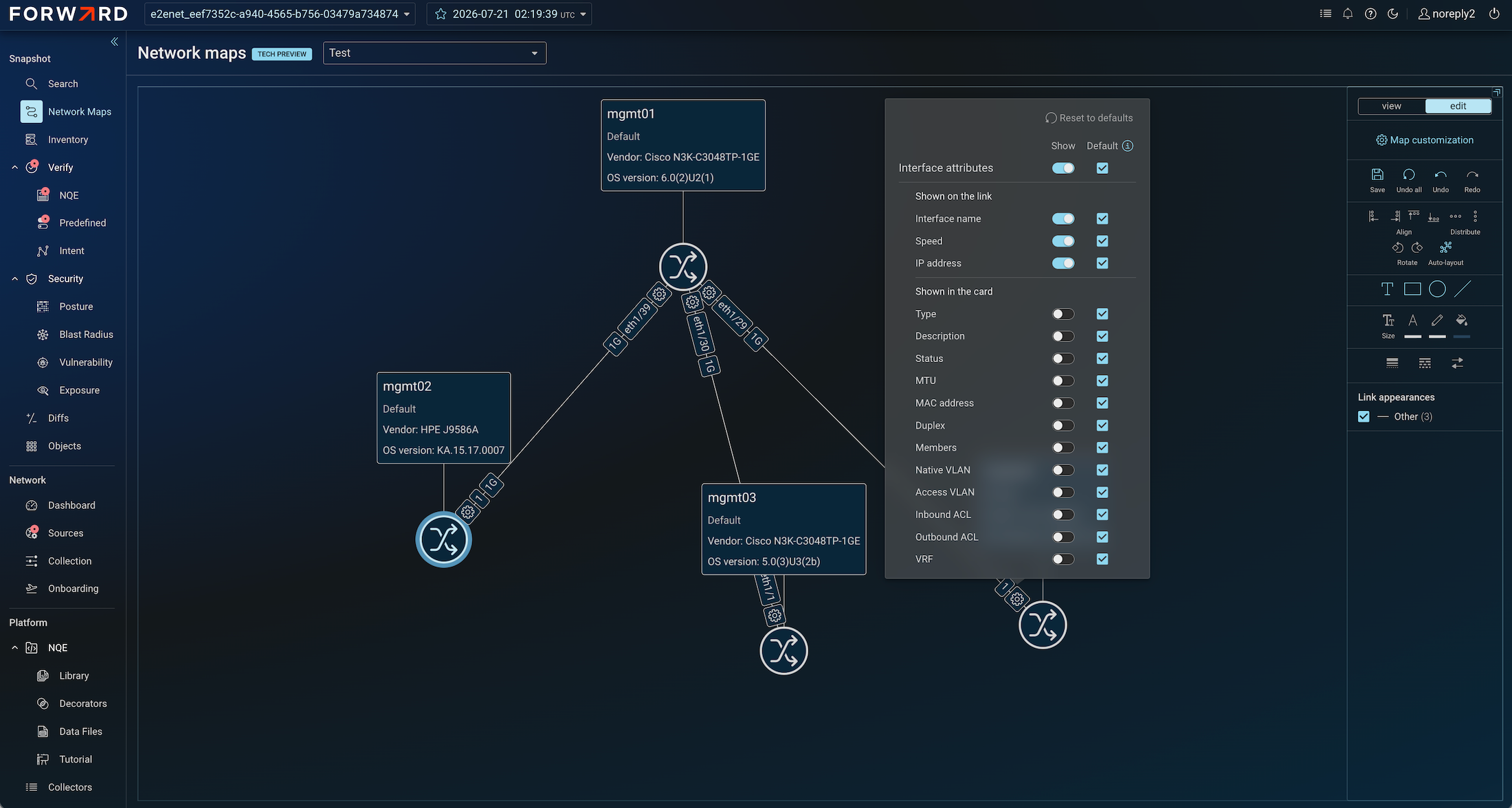 Network Maps Interface det